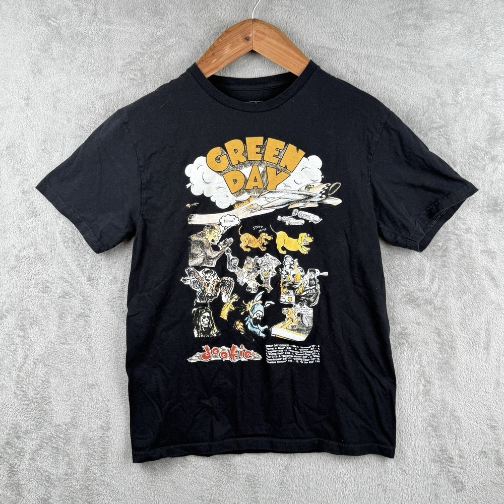 Green Day Dookie T-Shirt Mens M Black Graphic Band Tee 100% Cotton‎